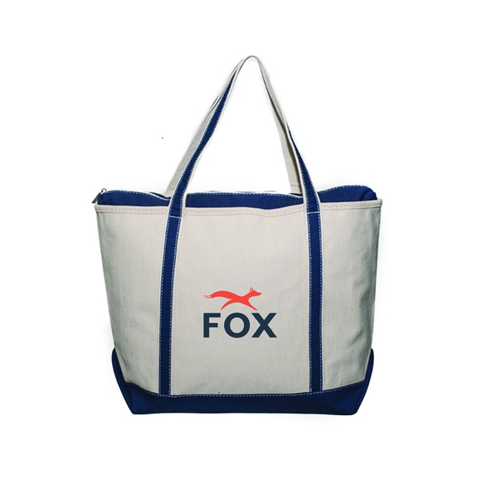 Large Sailing Tote with Zippered Top